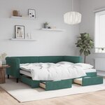 vidaXL Lit de jour avec gigogne et tiroirs sans matelas 90x200 cm