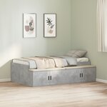 vidaXL Cadre de Lit de Rangement Gris Béton 90x190 cm