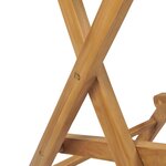 vidaXL Tabourets pliables de bar d'extérieur lot de 2 Bois teck solide