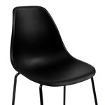 vidaXL Chaises de bar lot de 6 noir plastique