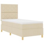 vidaXL Lit à ressort avec matelas crème 90x200 cm tissu