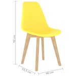 vidaXL Chaises à manger lot de 2 jaune plastique