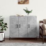 vidaXL Buffet gris béton 90x34x80 cm bois d'ingénierie