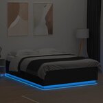 vidaXL Cadre de lit avec LED sans matelas noir 160x200 cm