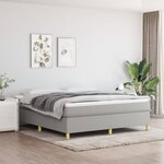 vidaXL Sommier à lattes de lit avec matelas Gris clair 160x200cm Tissu