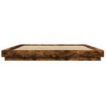 vidaXL Cadre de lit sans matelas chêne fumé 200x200 cm