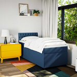 vidaXL Sommier à lattes de lit avec matelas Bleu 80x200 cm Tissu