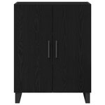 vidaXL Buffet en chêne noir 69.5x34x180 cm en bois d'ingénierie