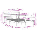 vidaXL Cadre de lit sans matelas blanc 135x190 cm bois de pin massif