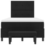 vidaXL Lit à ressort avec matelas et banc noir 120x190 cm tissu