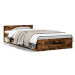vidaXL Cadre de lit et tiroir chêne fumé 90x200 cm bois d'ingénierie
