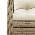 vidaXL Ensemble à manger de jardin avec coussins 5Pièces Beige poly rotin
