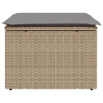 vidaXL Tabouret de jardin avec coussin beige 55x55x37cm résine tressée