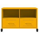 vidaXL Meuble TV jaune moutarde 68x39x43 5 cm acier laminé à froid