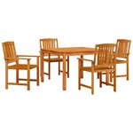 Ensemble de jardin 5 pièces en bois d'acacia