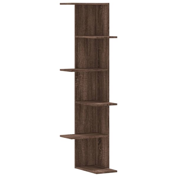 vidaXL Étagère d'angle murale chêne marron bois d'ingénierie