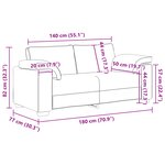 Canapé Loveseat Taupe 140 cm en Tissu
