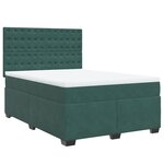 vidaXL Sommier à lattes de lit et matelas Vert foncé 160x200cm Velours