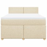vidaXL Sommier à lattes de lit avec matelas Crème 140x200 cm Tissu