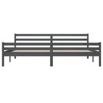 vidaXL Cadre de lit sans matelas bois massif gris 200x200 cm
