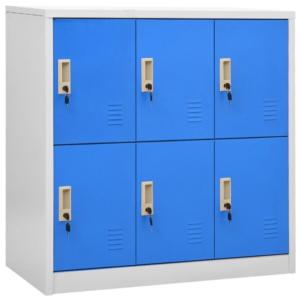 vidaXL Armoire à casiers Gris clair et bleu 90x45x92 5 cm Acier
