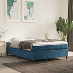 vidaXL Cadre de lit sans matelas bleu foncé 140x190 cm velours