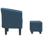 vidaXL Fauteuil cabriolet avec repose-pied bleu foncé velours