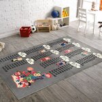 Tapis enfant Table de multiplication 120 x 180 cm - Gris