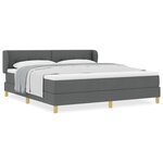 vidaXL Lit box spring avec matelas gris foncé 180x200 cm en tissu