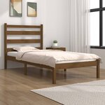 vidaXL Cadre de lit Marron miel Bois de pin massif 100x200 cm