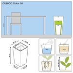 LECHUZA Jardinière Cubico Color 30 ALL-IN-ONE blanc 13130