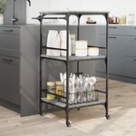 vidaXL Chariot de cuisine sonoma gris 60 5x50x105 cm bois d'ingénierie
