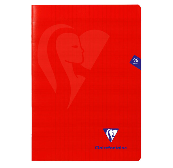 Cahier MIMESYS Piqué Polypro 21 x 29,7 cm 96 pages 90g Séyès Rouge CLAIREFONTAINE