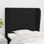 vidaXL Tête de lit avec oreilles Noir 93x23x118/128 cm Tissu