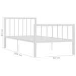 vidaXL Cadre de lit sans matelas blanc métal 90x200 cm