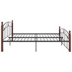 vidaXL Cadre de lit sans matelas noir métal bois chêne 180x200 cm