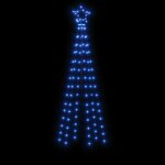 vidaXL Sapin de Noël avec piquet Bleu 108 LED 180 cm
