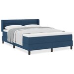 Lit à ressort vidaXL avec matelas bleu 140x190 cm tissu