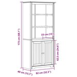vidaXL Bibliothèque BODO blanc and marron 82x40x173 cm bois massif pin
