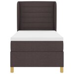 Lit avec sommier et matelas vidaXL Marron foncé 80x200 cm Tissu