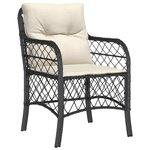 vidaXL Chaises de jardin avec coussins lot de 2 noir résine tressée