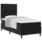 Lit box spring vidaXL avec matelas Noir 100x200 cm Velours
