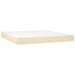 vidaXL Sommier à lattes de lit avec matelas Crème 200x200 cm Tissu