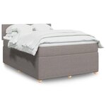 vidaXL Sommier à lattes de lit avec matelas Taupe 140x200 cm Tissu