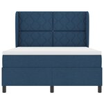 Lit box spring vidaXL avec matelas en bleu  160x200 cm  tissu