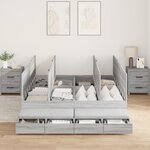 vidaXL Cadre de lit de rangement Gris Sonoma 140x190 cm