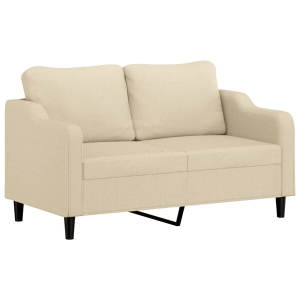 vidaXL Canapé à 2 places Crème 140 cm Tissu
