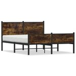 vidaXL Cadre de lit métal avec tête de lit et pied de lit 137x190 cm