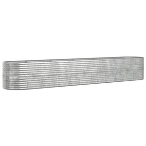 vidaXL Lit surélevé de jardin Acier enduit de poudre Argenté