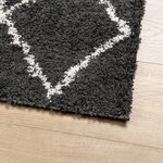 vidaXL Tapis shaggy à poils longs moderne noir et crème 160x230 cm